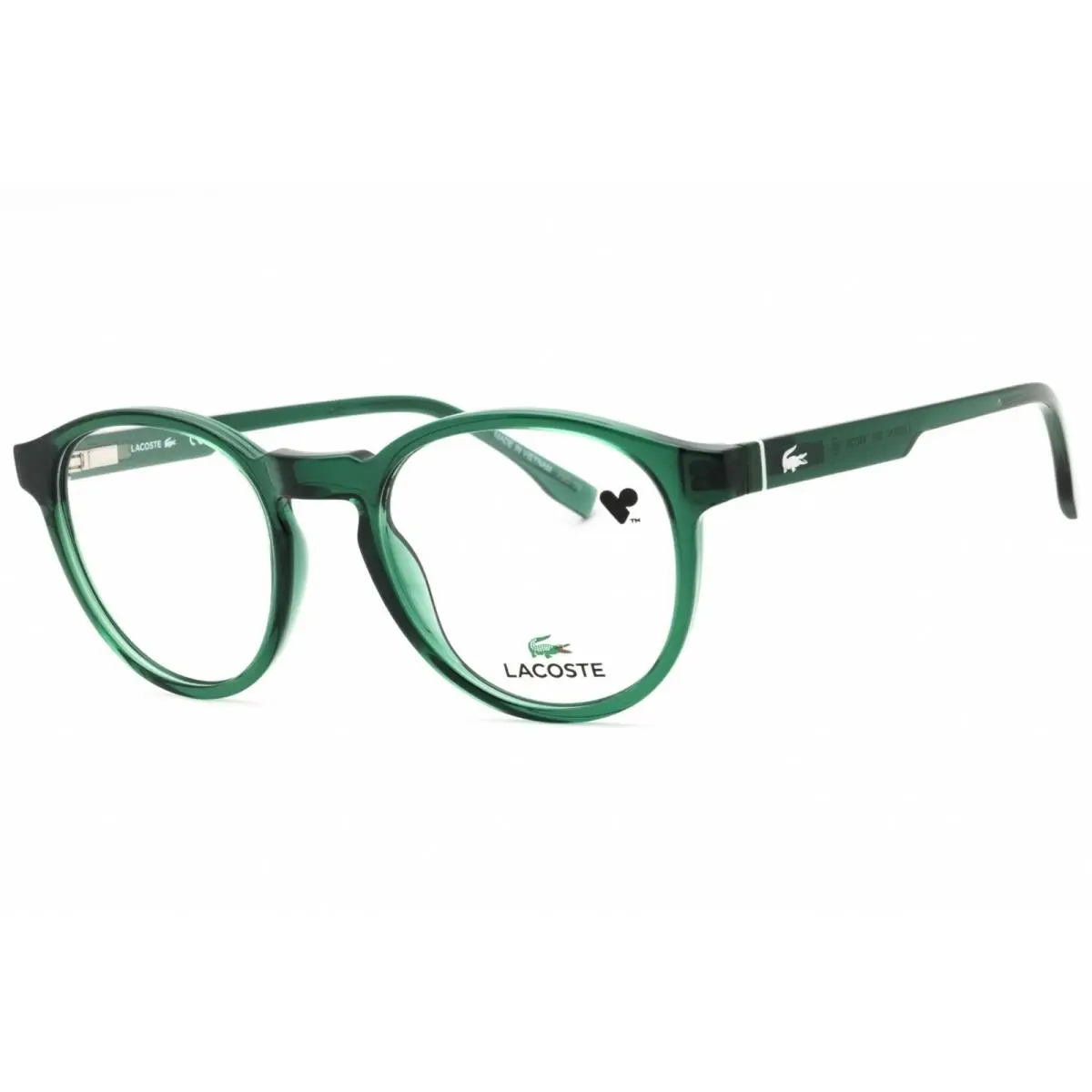 Unisex Eyeglasses Transparent Green Round Full Rim Frame L2950N 301 by Lacoste
