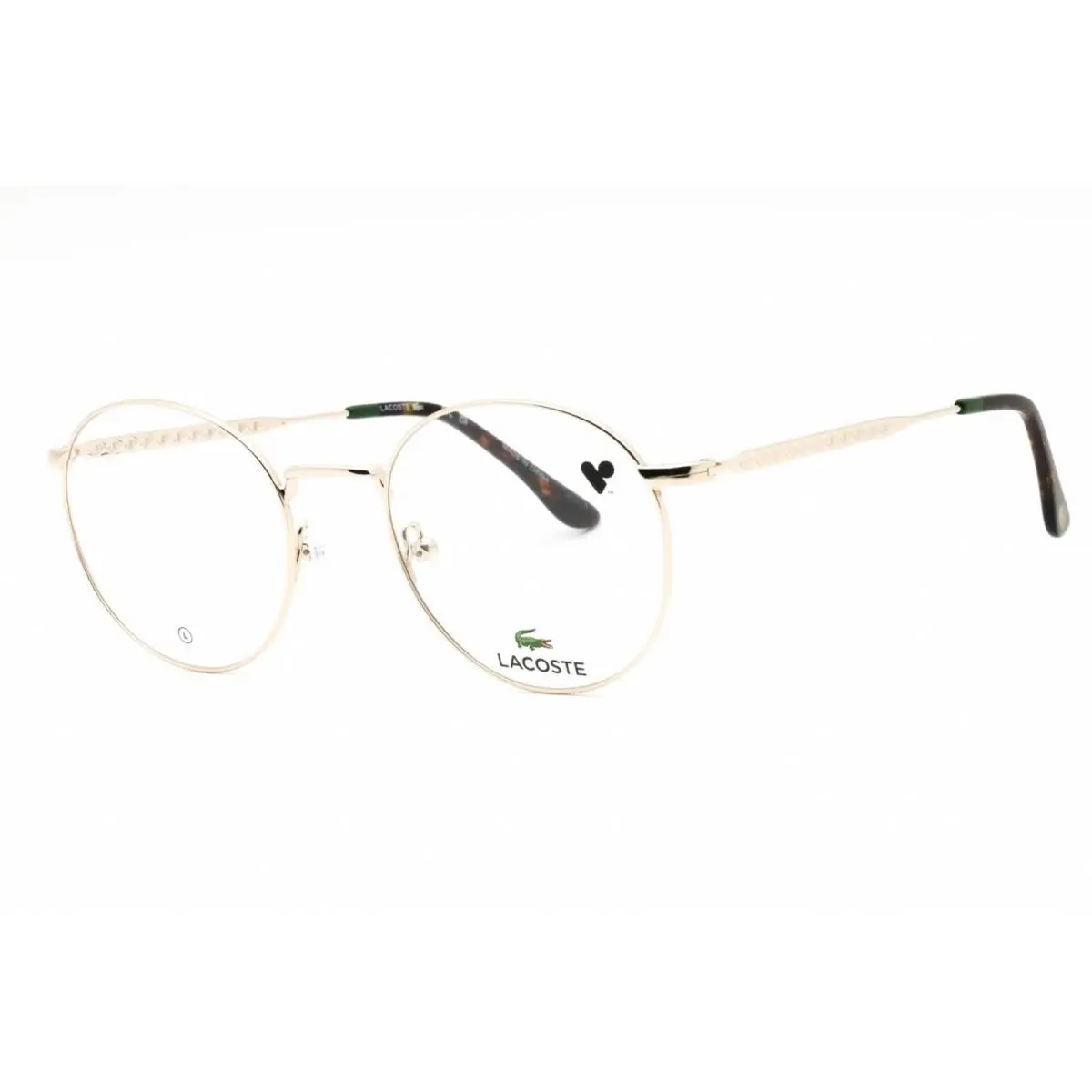Lacoste Unisex Eyeglasses Gold Color Metal Full Rim Round Shape Frame L2308 714