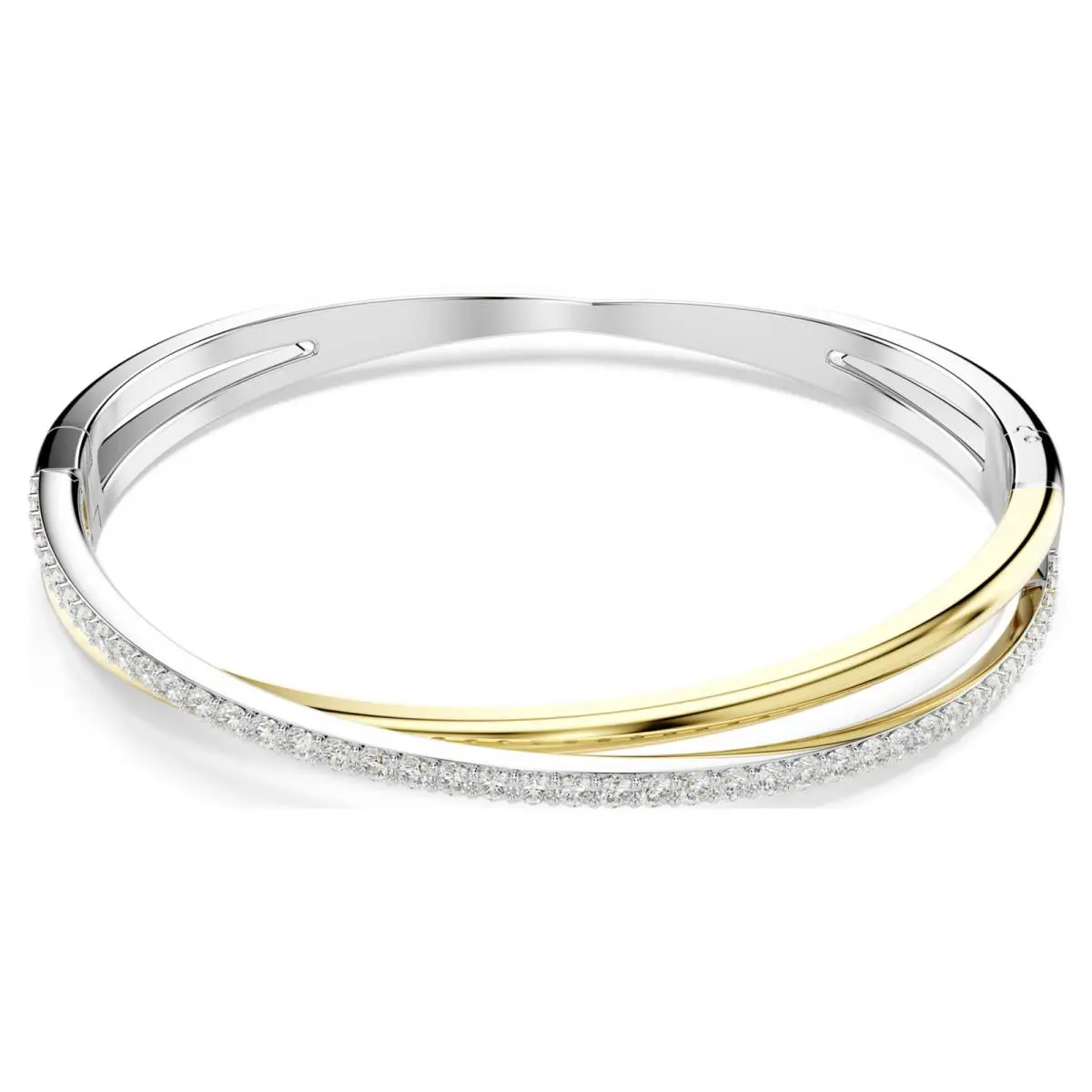 Swarovski Hyperbola Bangle Large Round Cut White Mixed Metal Finish 5689722