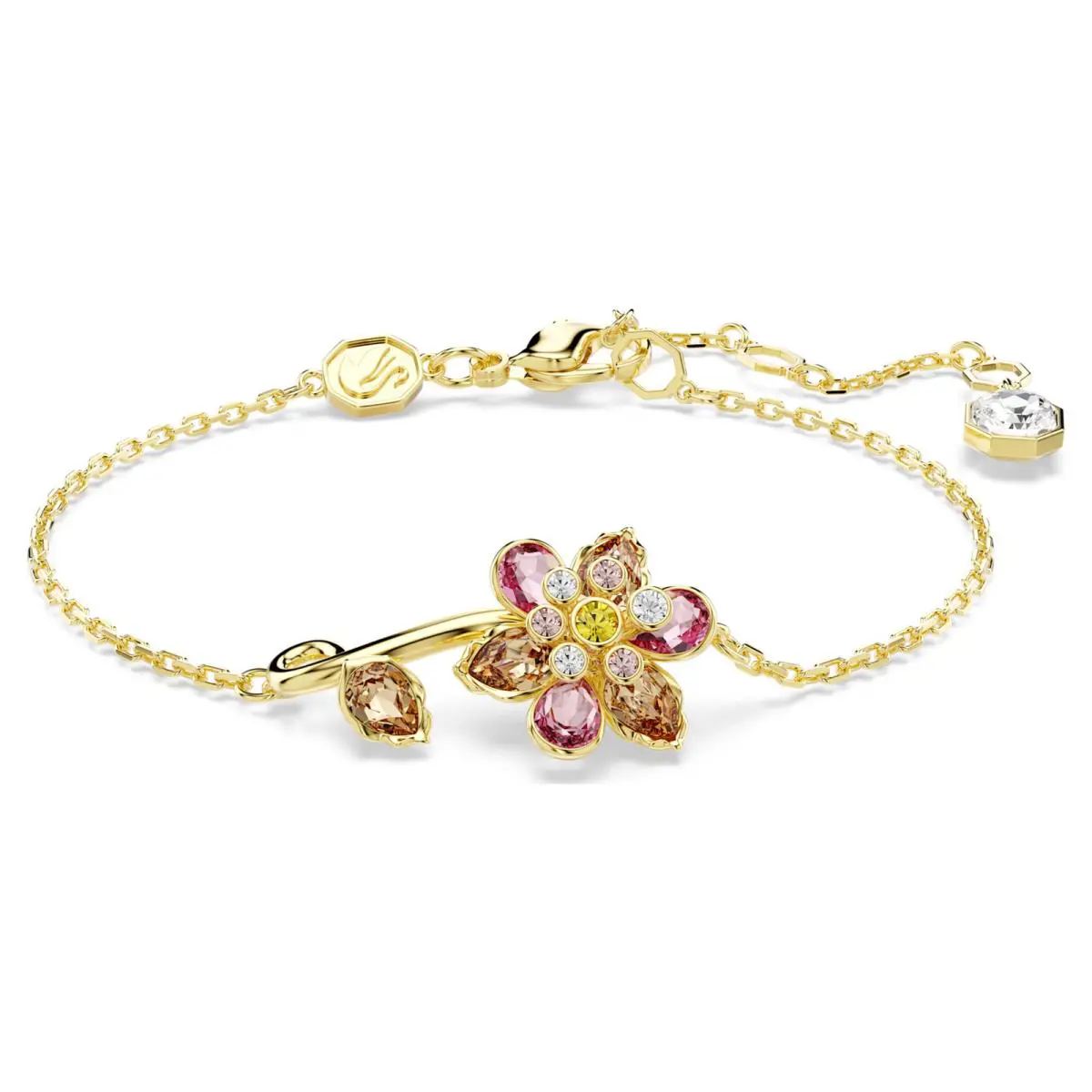 Swarovski Idyllia Bracelet Mixed Cuts Flower Multicolored Gold-tone Plated