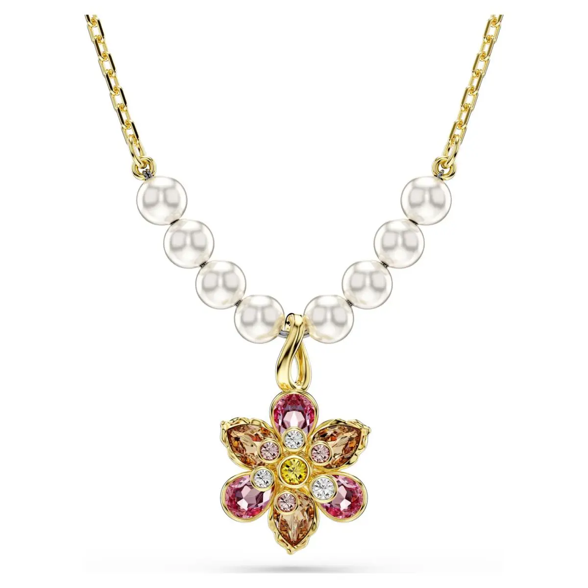 Swarovski Idyllia Pendant Crystal Pearl Mixed Cuts Flower Multicolored