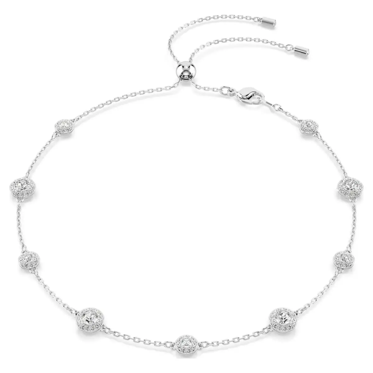 Swarovski Una Angelic Necklace Round Cut Double Sided Motifs Rhodium Plated