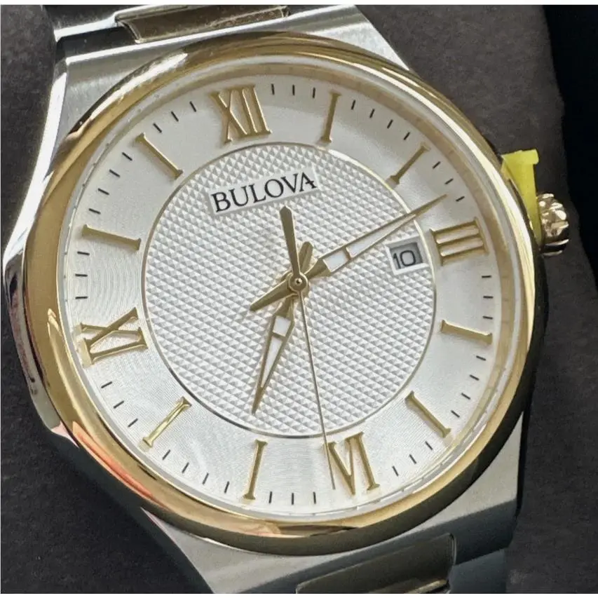 Men`s Classic Date Indicator Quartz Silver Watch 41MM 98B440 Retail by Bulova