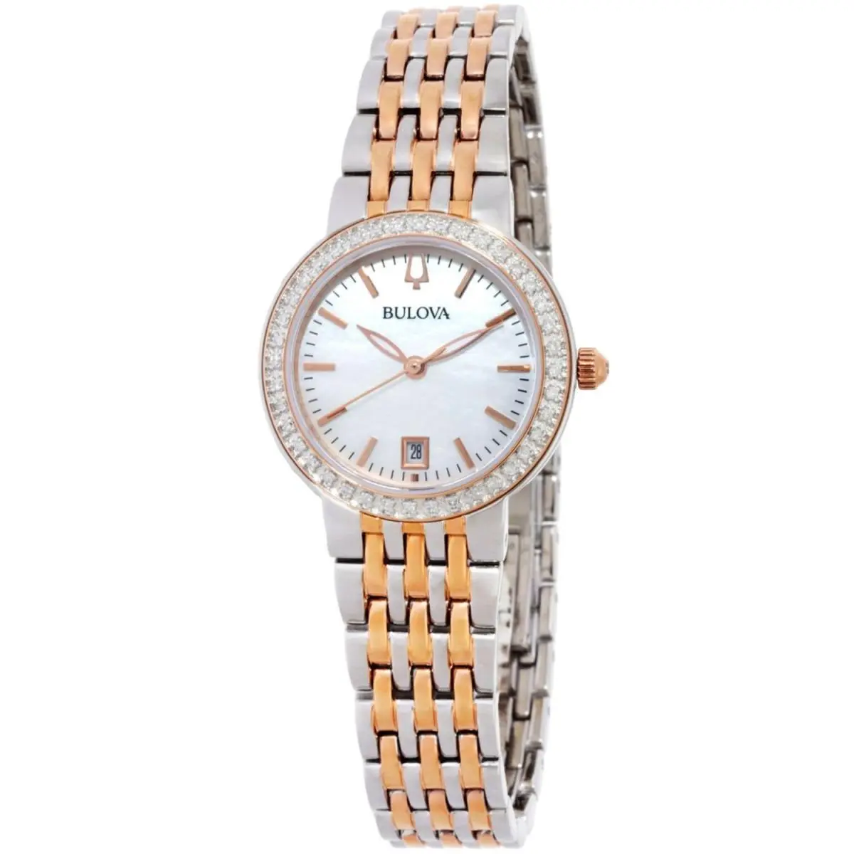 98R280 Women`s Classic Dial Mother of Pearl Dial Quartz Watch by Bulova