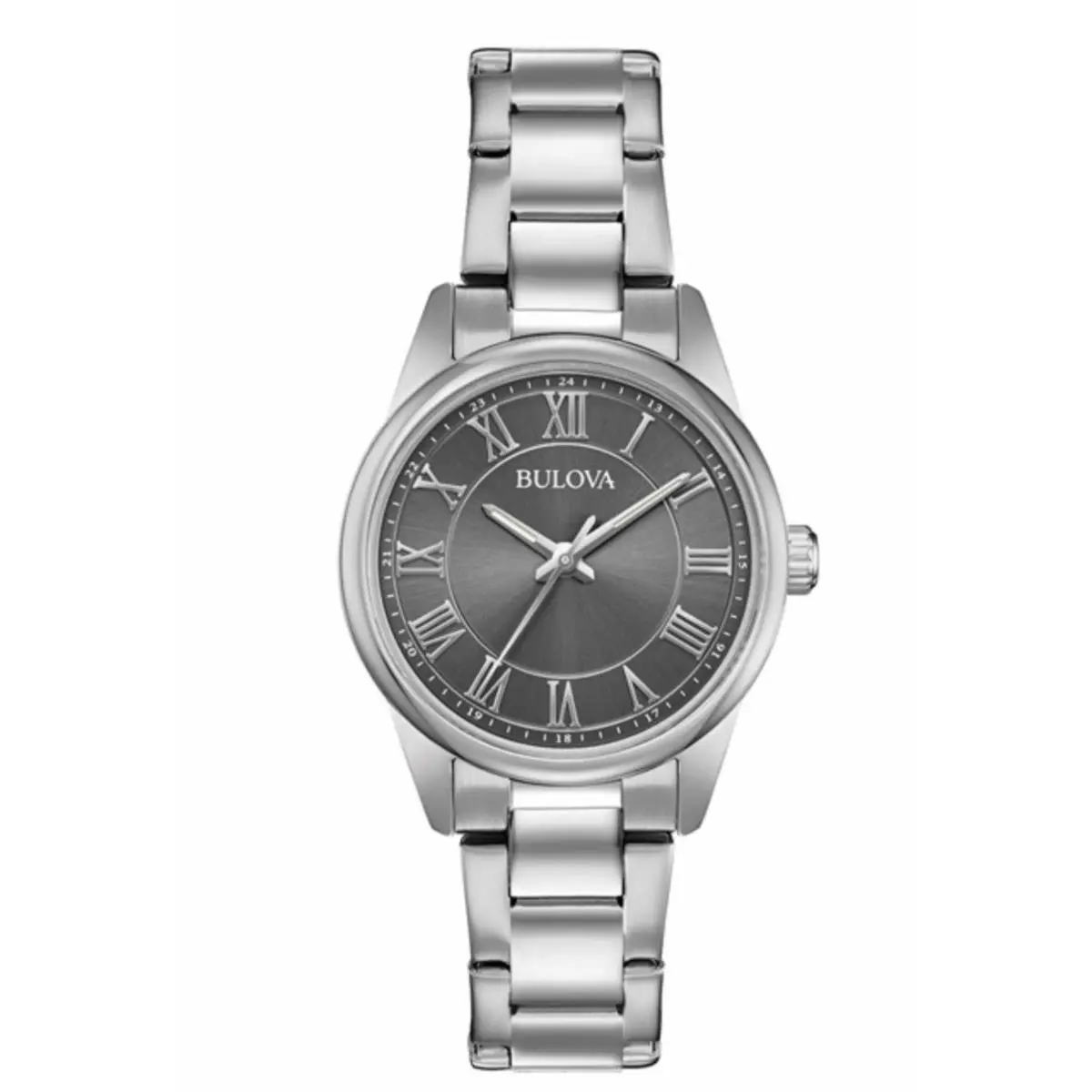 Bulova 96L272 Women`s Silver Bracelet Watch with Round Grey Dial