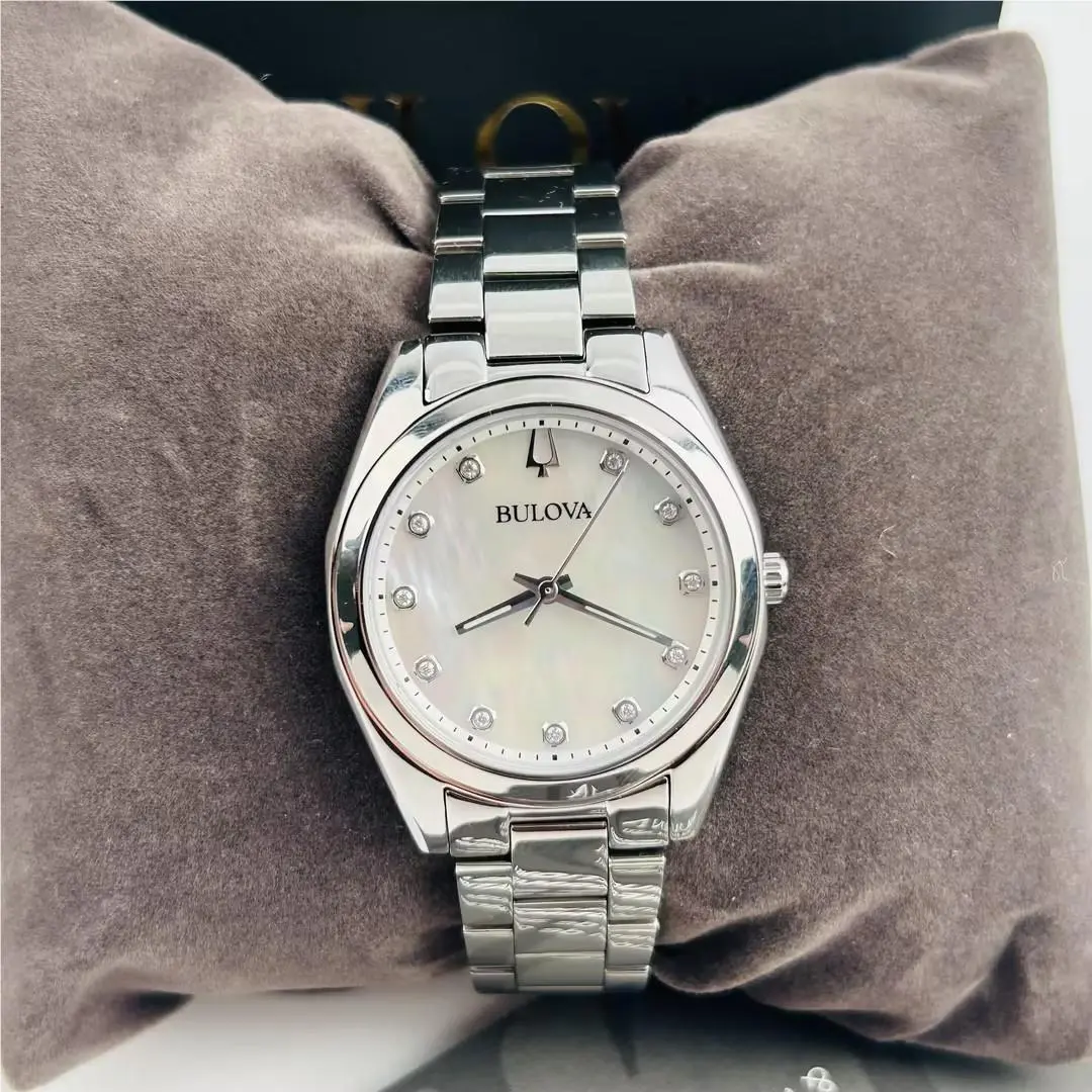 Bulova Women`s Surveyor 96P228 Mother of Pearl Dial Silver Strap Quartz Watch