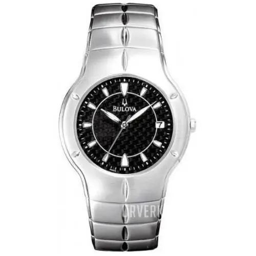 Bulova Men`s Watch with Carbon Fiber Face and Stainless Steel Band 96g22