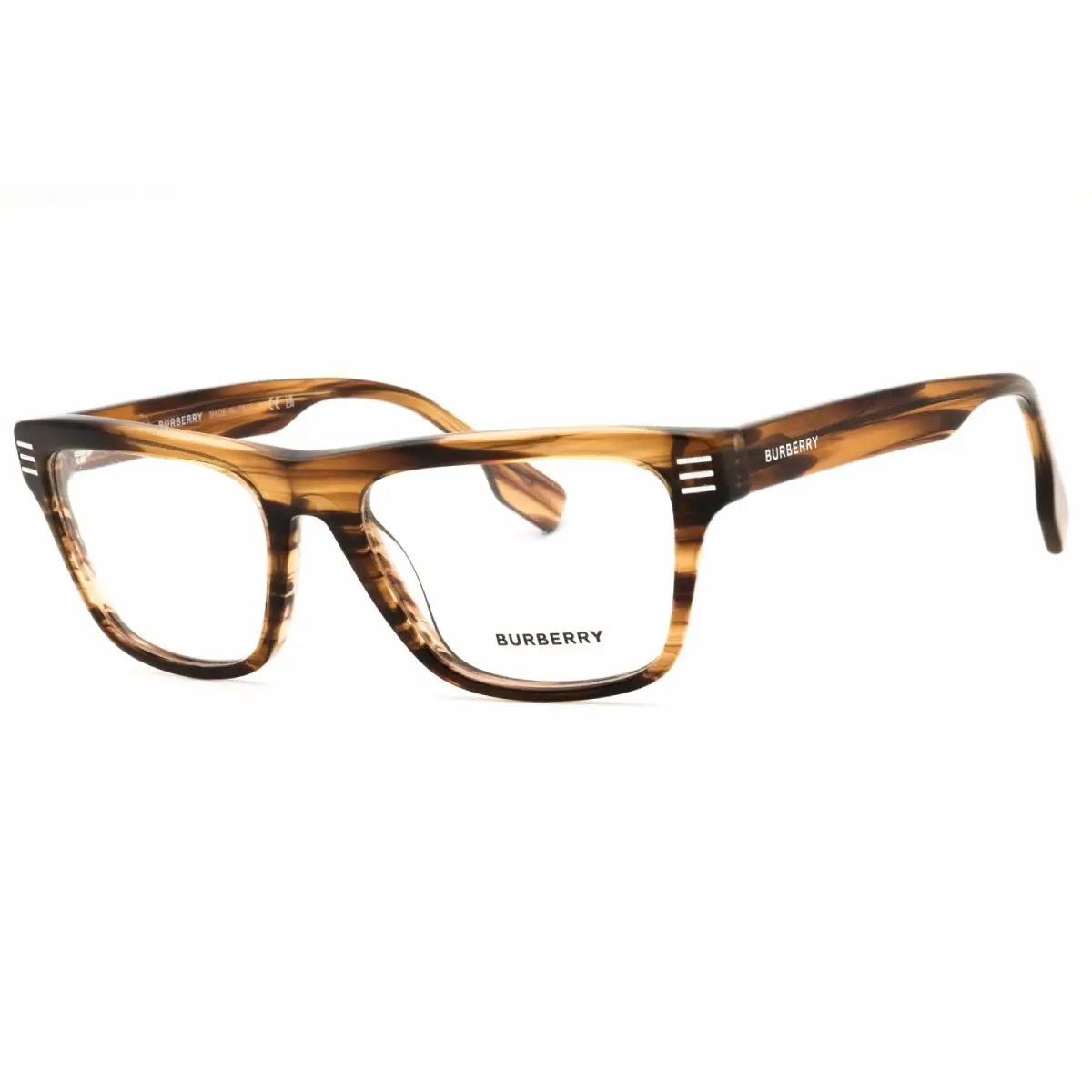Burberry BE2387 4096 Eyeglasses Transparent Brown Horn Frame 53mm