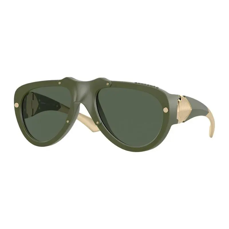 Burberry BE4433U 413871 Sunglasses Men`s Green Rubber/dark Green Pilot 57mm