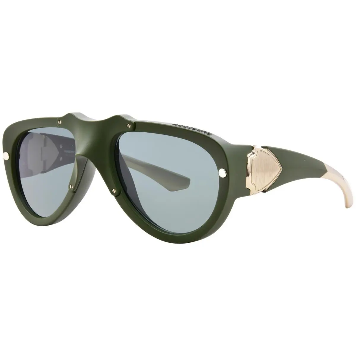 Burberry BE4433U 413871 Sunglasses Men`s Green Rubber/dark Green Pilot 57mm