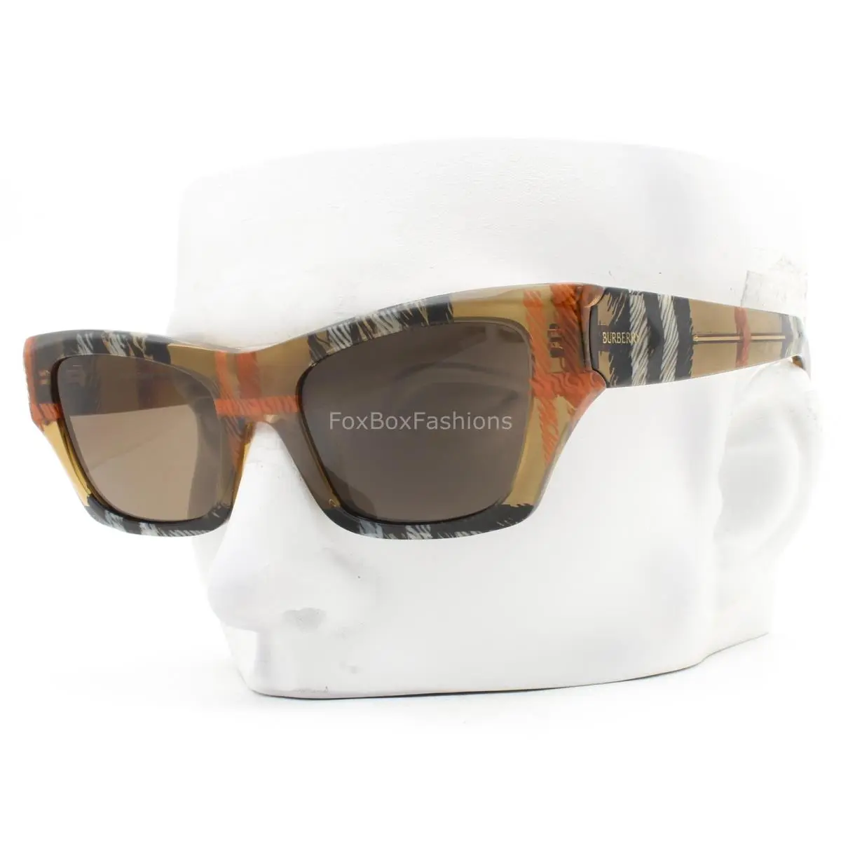 Burberry Sunglasses BE 4441U 4146/73 Check Sand Brown Plaid with Case