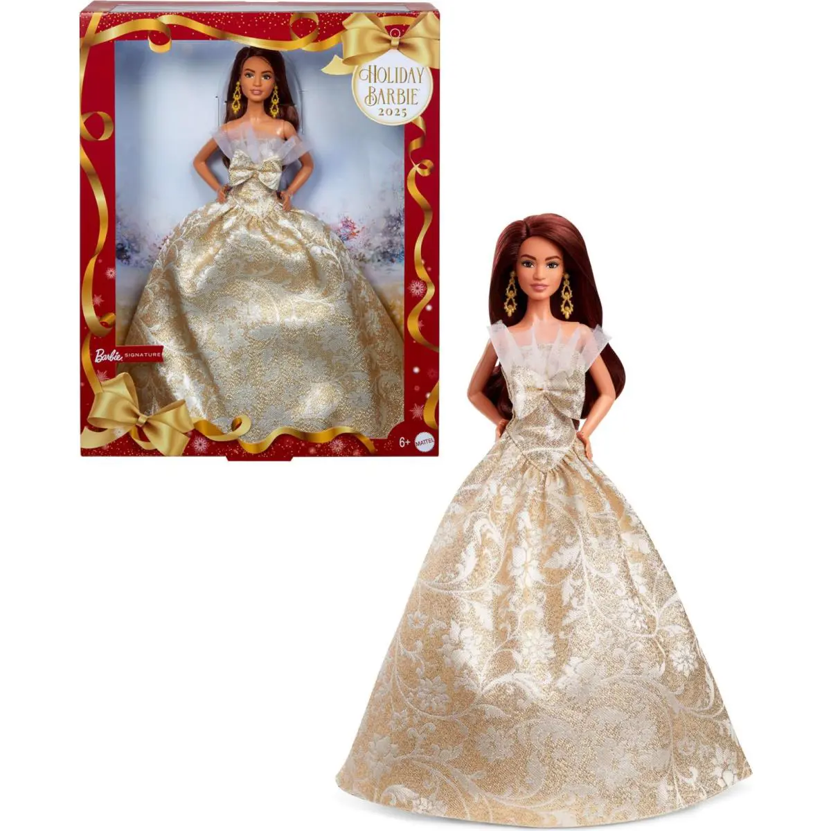 2025 Holiday Barbie Latina Brown Hair with Shipper Creasing JBJ02