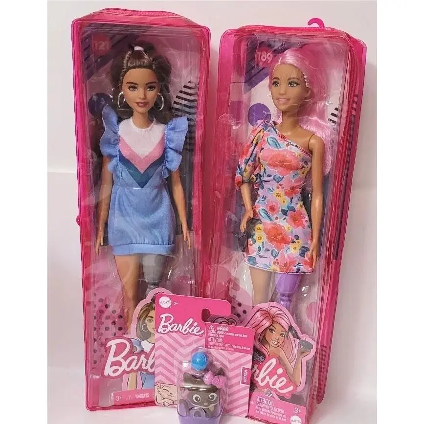 Barbie Fashionistas Prosthetic Leg 121 189 Disabled Bundle 2 with Kitten