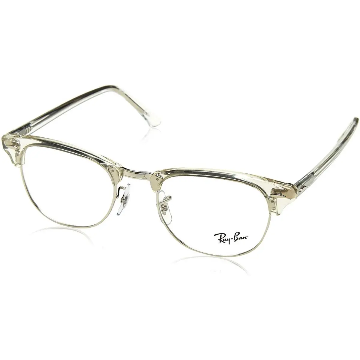 Ray-ban RX5154 2001 Eyeglasses 49mm White Transparent / Clear Demo Lens