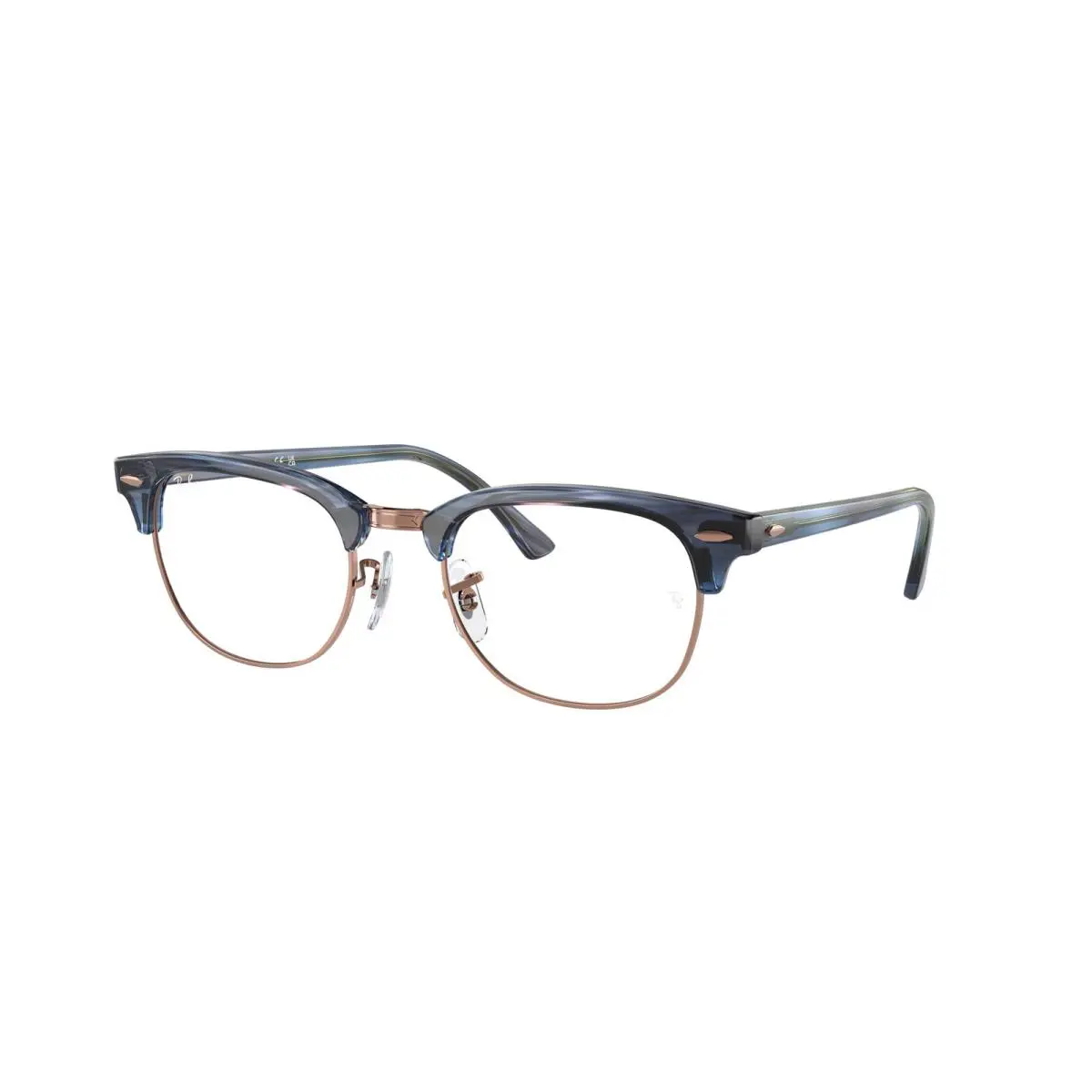 Ray-ban Optical RX 5154 Clubmaster Striped Blue on Ros 8374 Eyeglasses