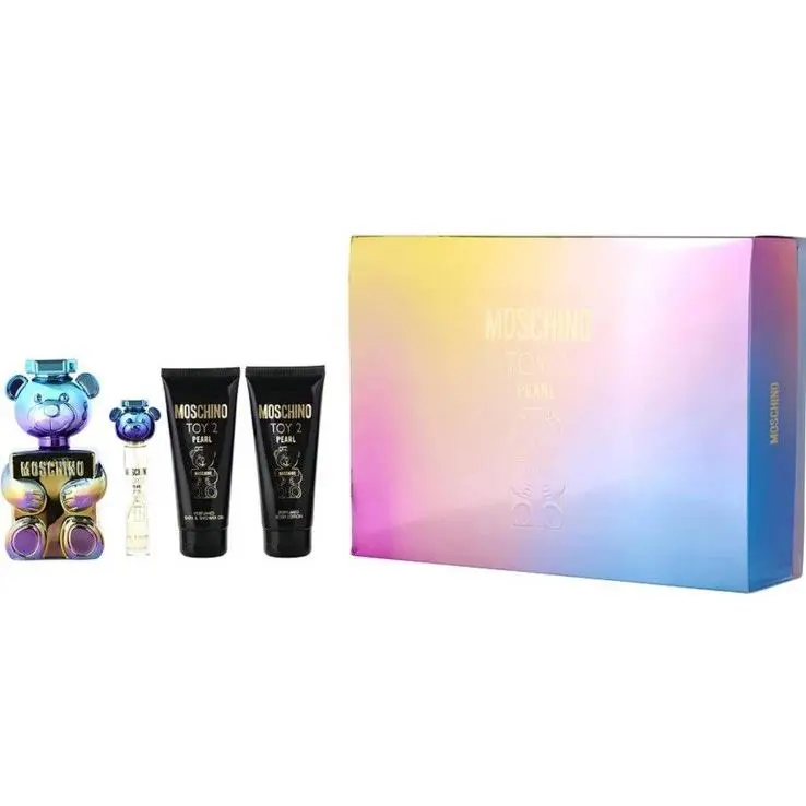 Moschino Toy 2 Pearl 4pc Gift Set with 3.3oz+0.33oz Edp+3.4oz B/l S/g