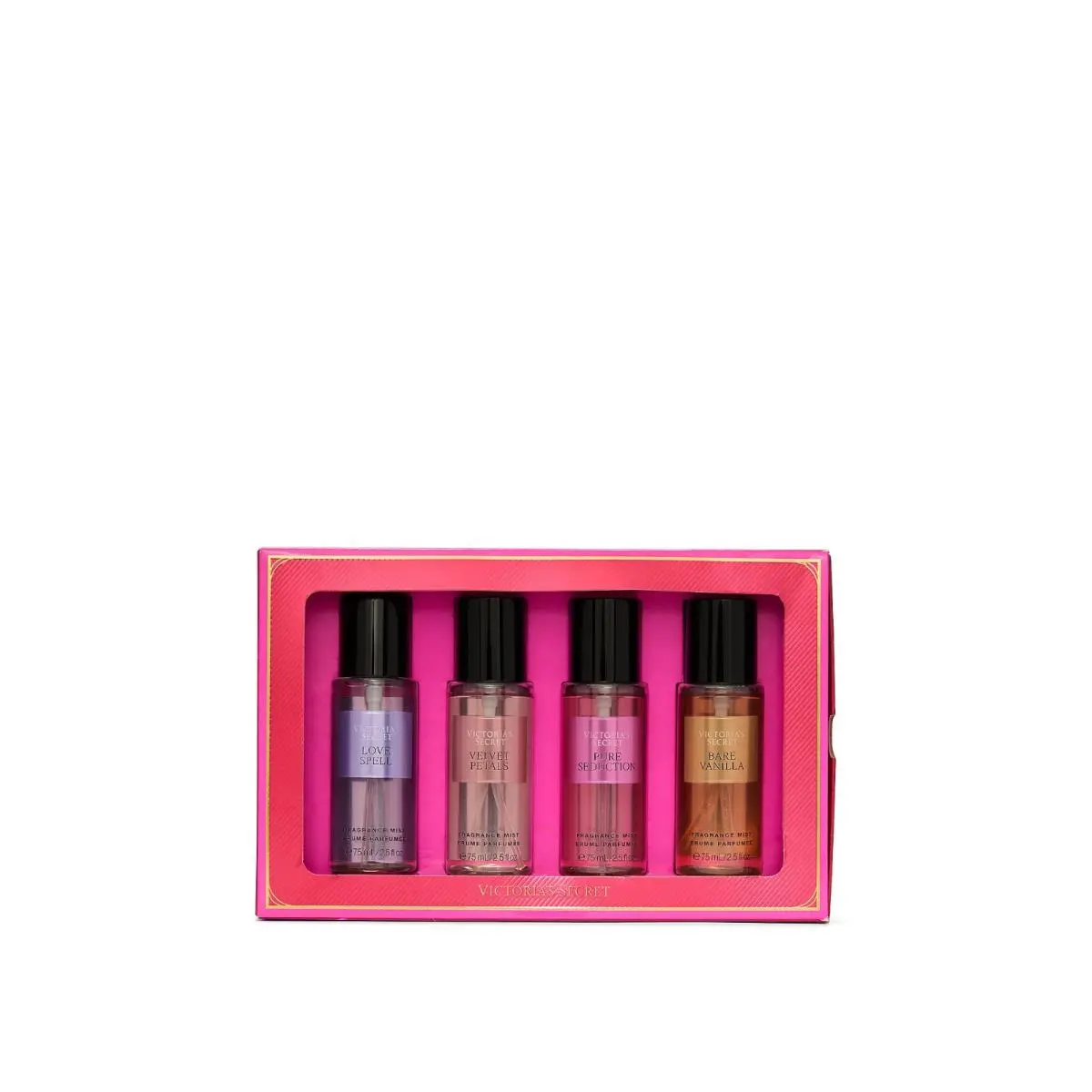 Victoria`s Secret Body Fragrance Most Loved Mists 4 Pc. Gift Set 2.5 oz Each