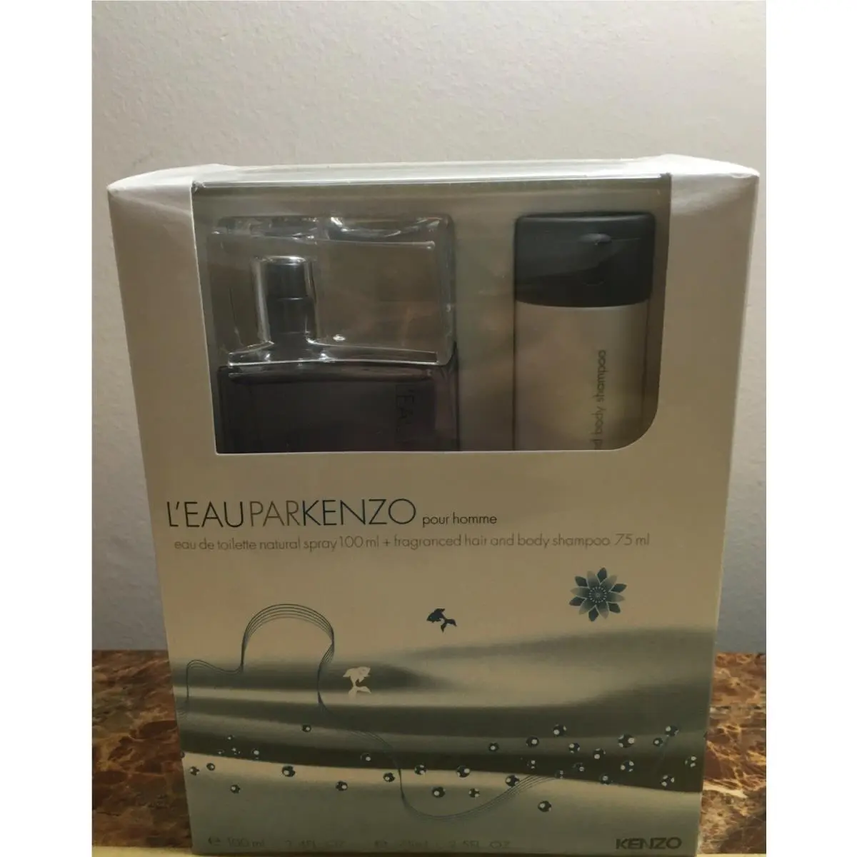 Vintage - L’eau Par Kenzo Pour Homme 2pc Gift Set Men 3.4 oz Edt + 2.5 Shampoo