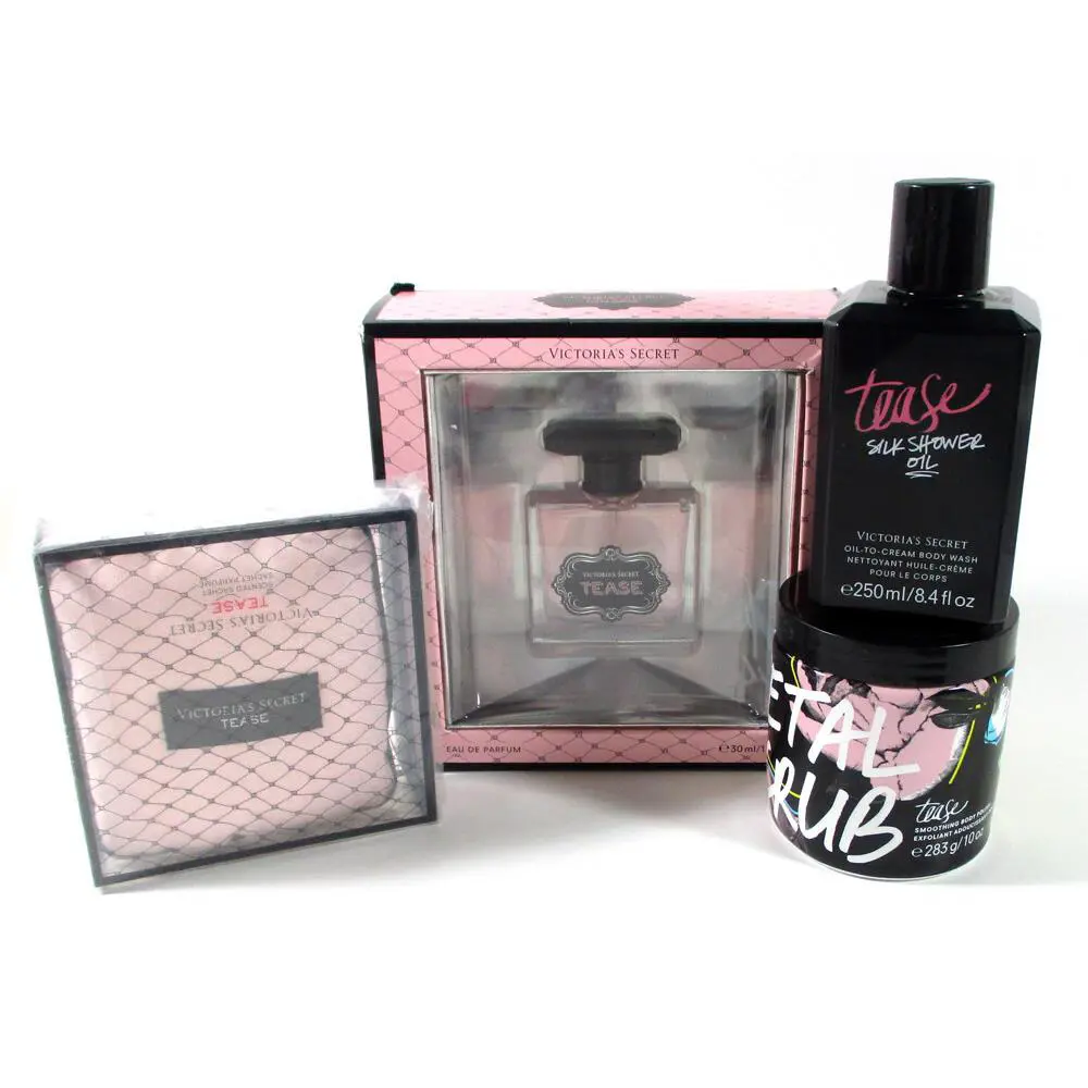 Victoria`s Secret Tease Wholesale Lot 4 Items Shower Oil Eau De Parfum Scrub