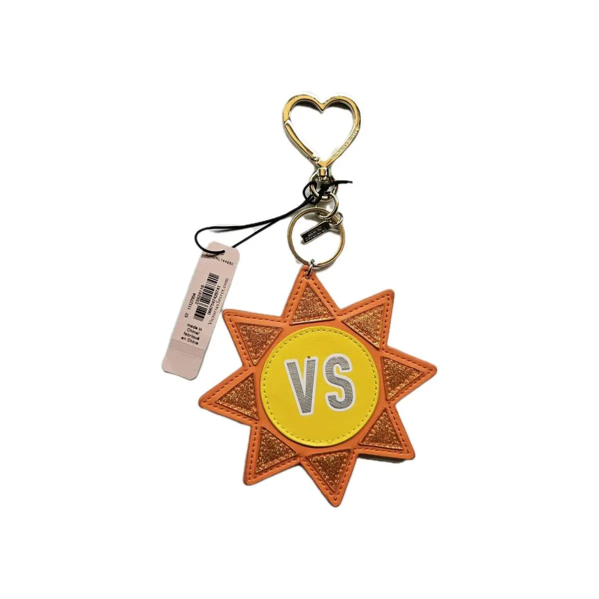 Victorias Secret Sun Flowers Mirror Cocktail Logo Key Chain Ring Bag Charm Rare