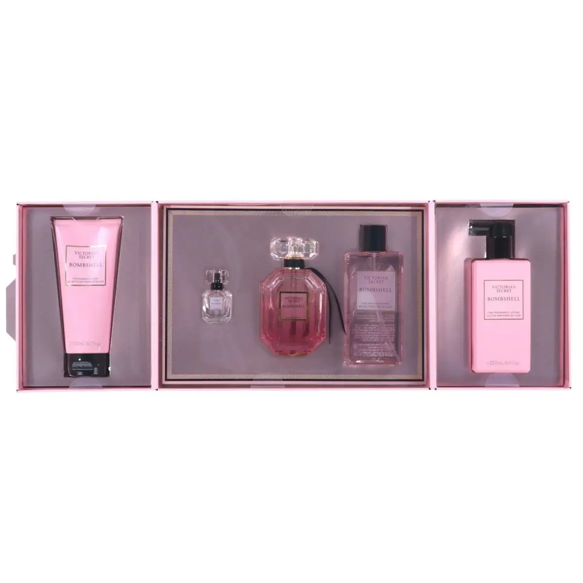 Victoria`s Secret Bombshell 5 Piece Perfume Edp Wash Lotion Mist Gift Set by Victoria's Secret