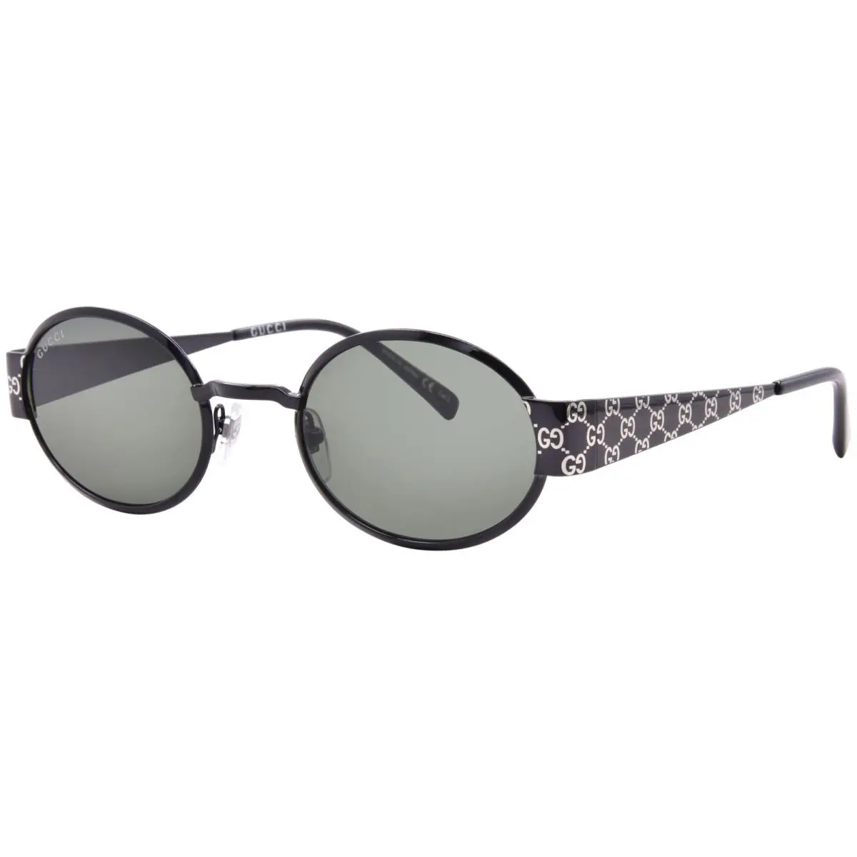 Gucci GG1854S 001 Sunglasses Men`s Ruthenium/grey Round Shape 51mm