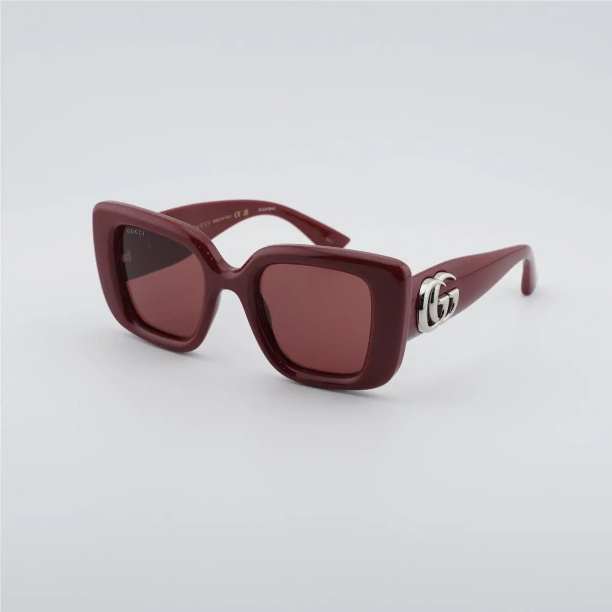 Gucci GG1975S 005 Shiny Solid Burgundy/solid Burgundy 50-22-145 Sunglasses