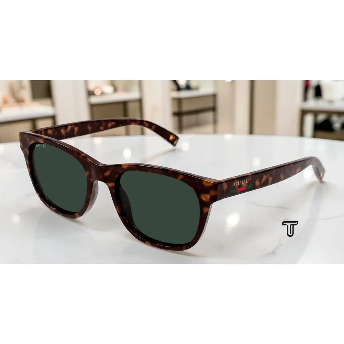 Gucci GG1985S 002 Havana Havana Green 54 mm Round Oval Panthos Men`s Sunglasses