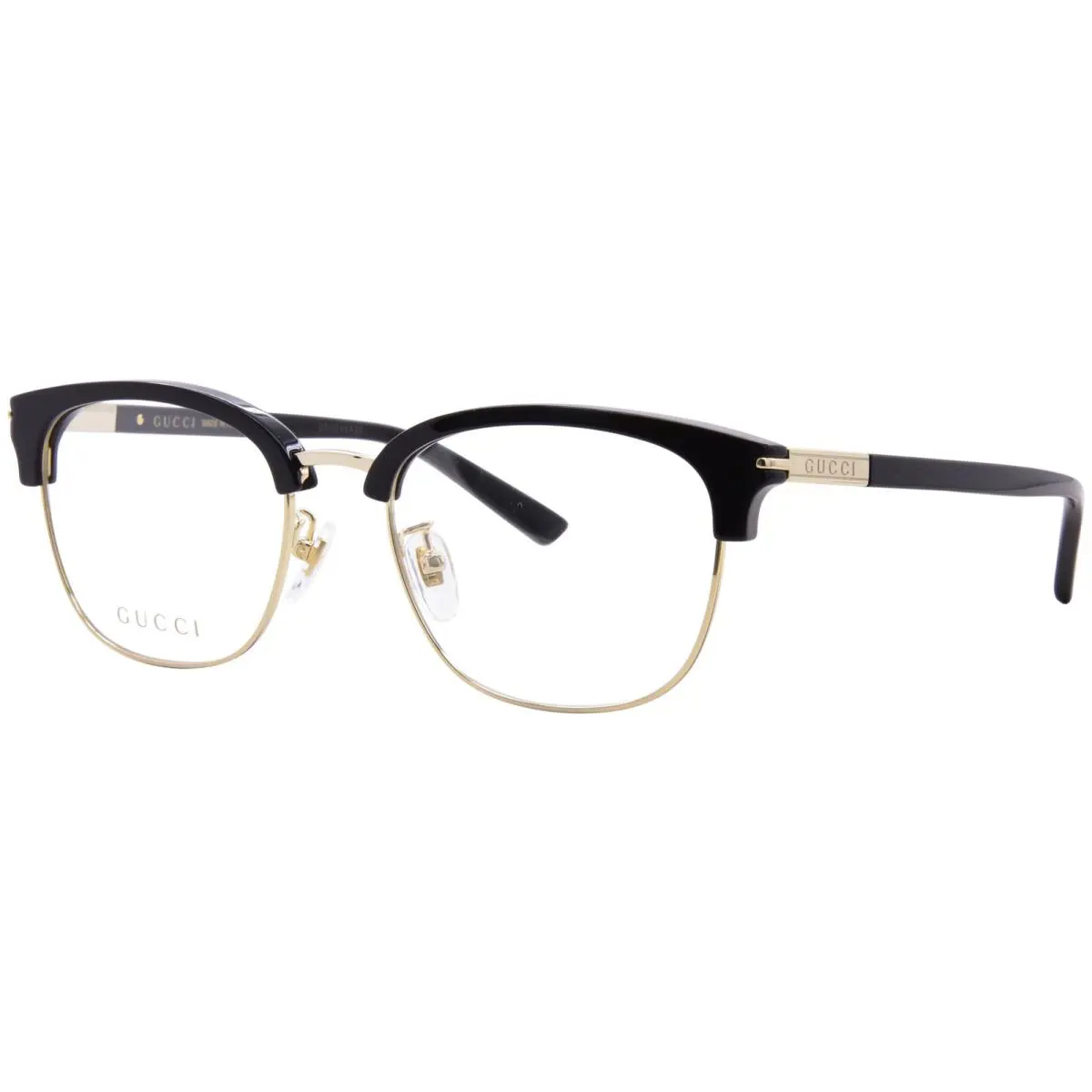 Gucci GG1901OA 001 Eyeglasses Men`s Black/gold Square Shape 54mm