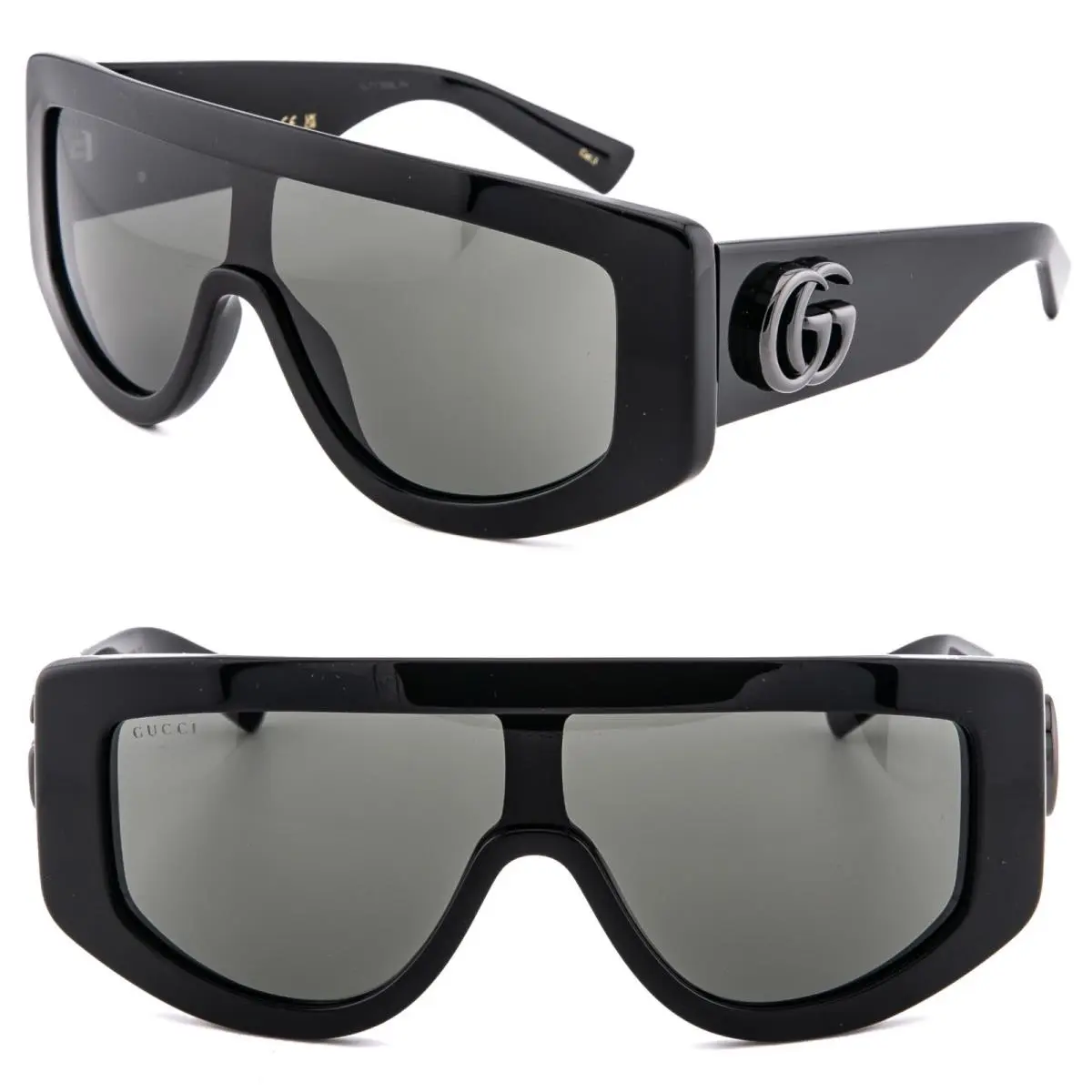 Gucci GG1950S Black 1950 GG Logo Oversized Geometric Mask Unisex Sunglasses 001
