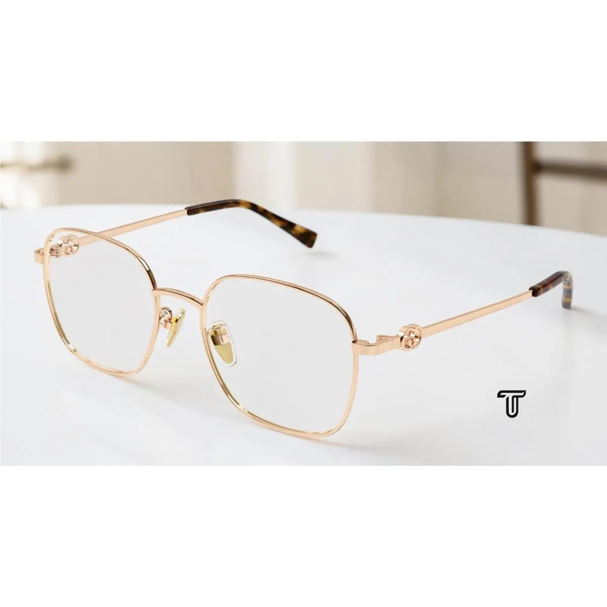 GG2006OA 003 Round Oval Panthos Gold Demo Lens 53 mm Women`s Eyeglasses by Gucci
