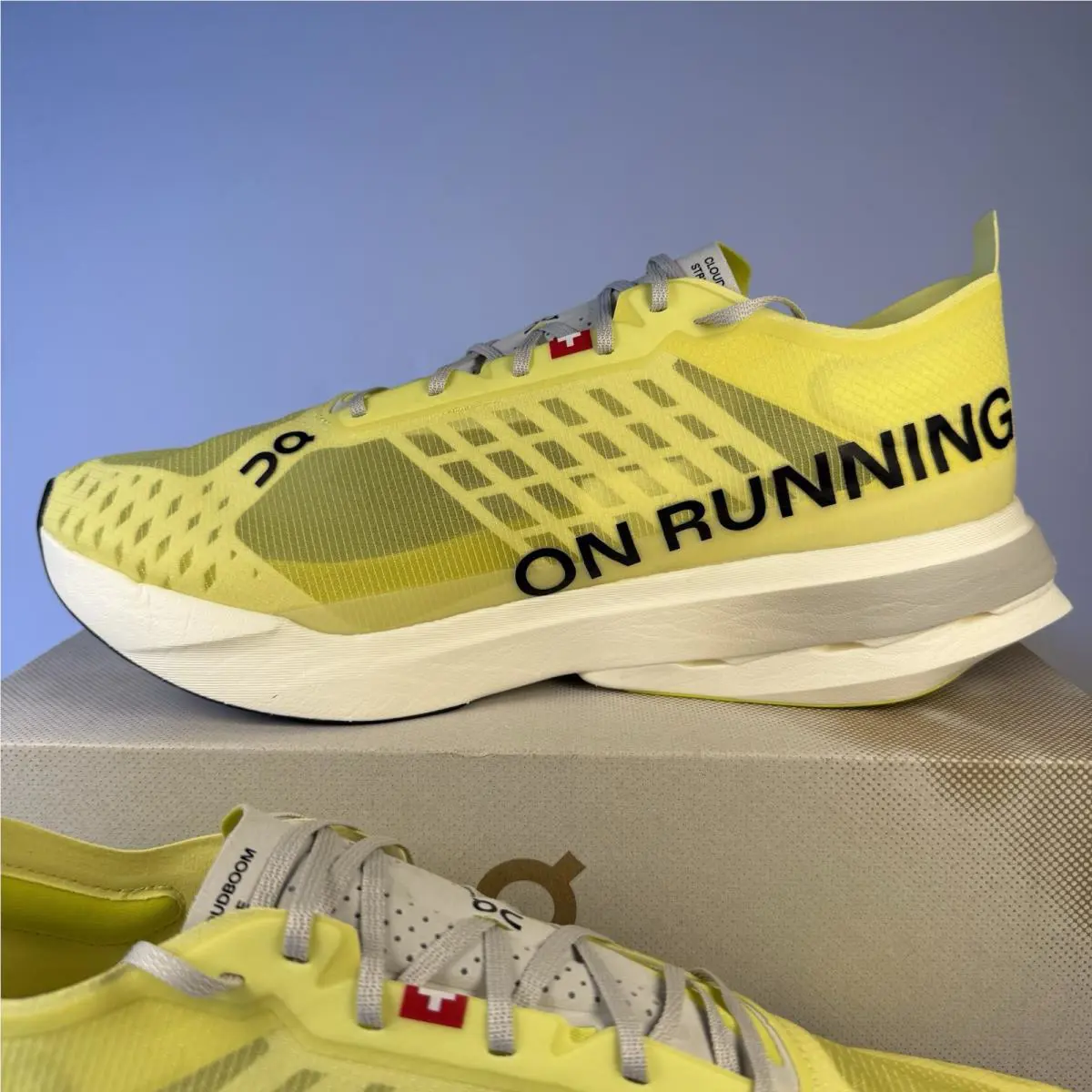 On-Running shoes - Cloudboom Strike - Cloudboom Strike - 3ME30483331 - Limelight / Wolf (Yellow / Gray / Black) 2