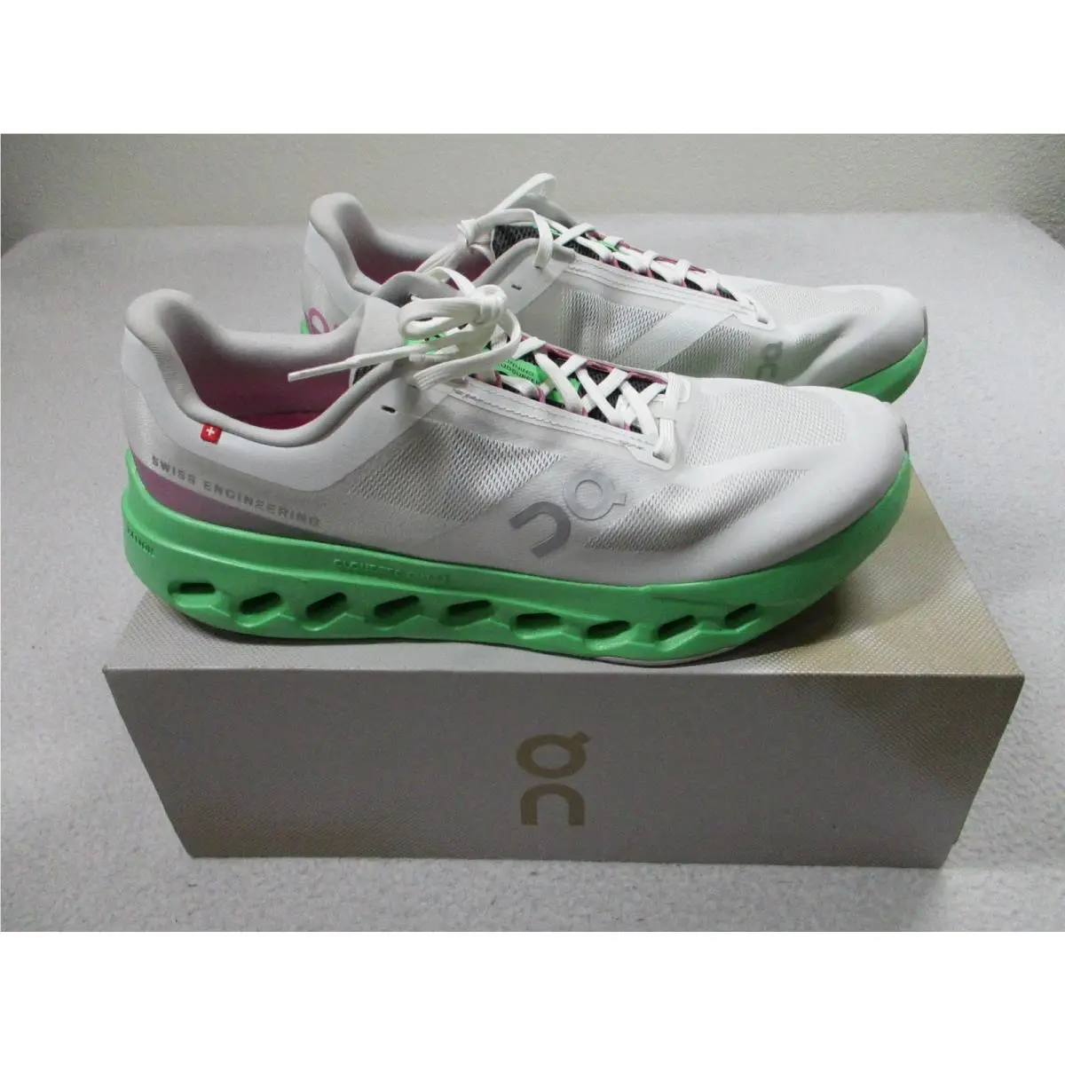 On Running Cloudsurfer Next Shoes Mens Size 12.5 Wolf Honeydew Running Athletic