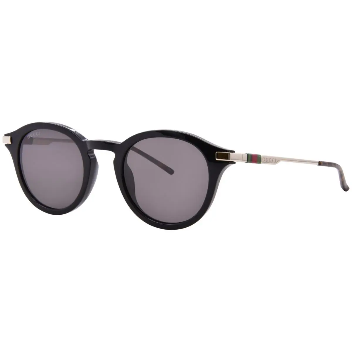 GG1890S 001 Sunglasses Men`s Black/gold/grey Lenses Oval Shape 48mm by Gucci