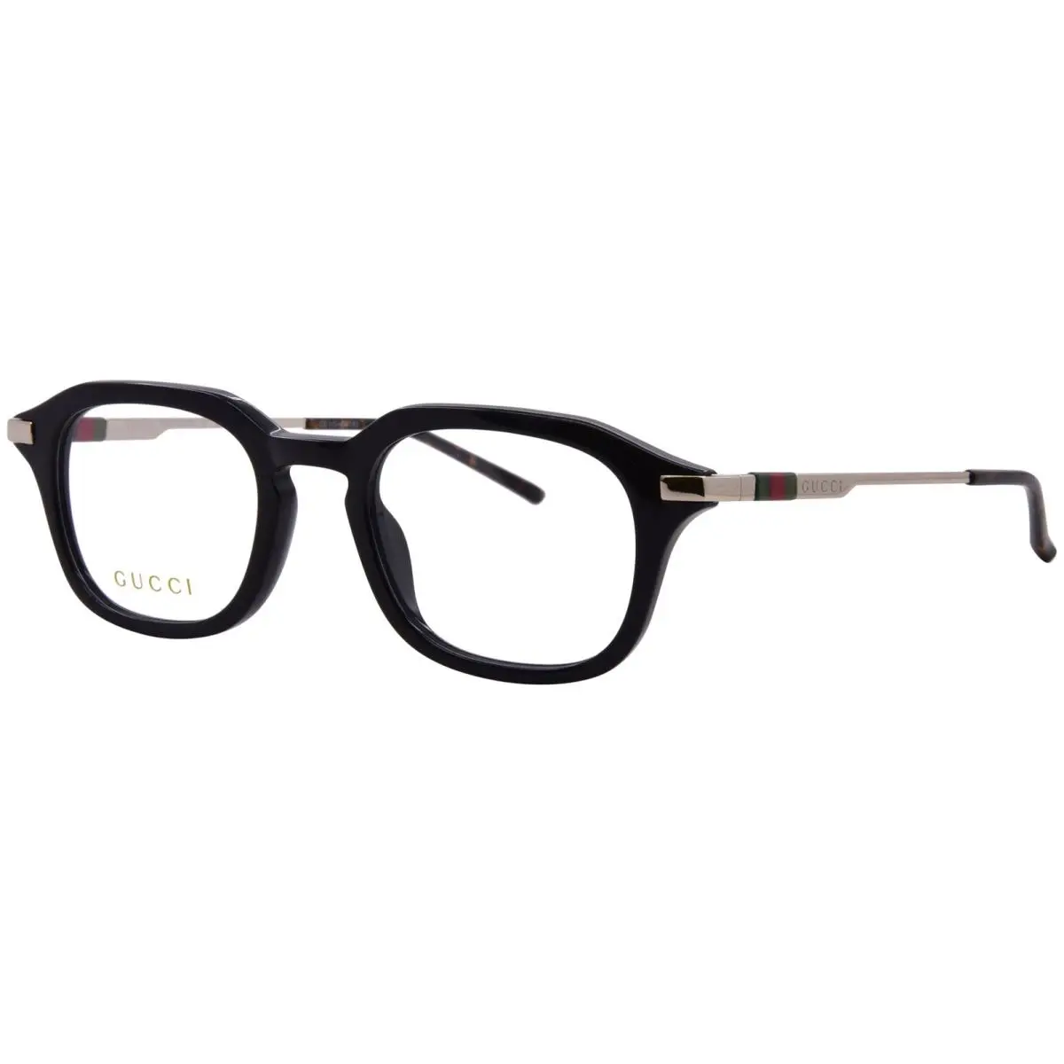 Gucci GG1891O 001 Eyeglasses Men`s Black/gold Full Rim Rectangle Shape 49mm