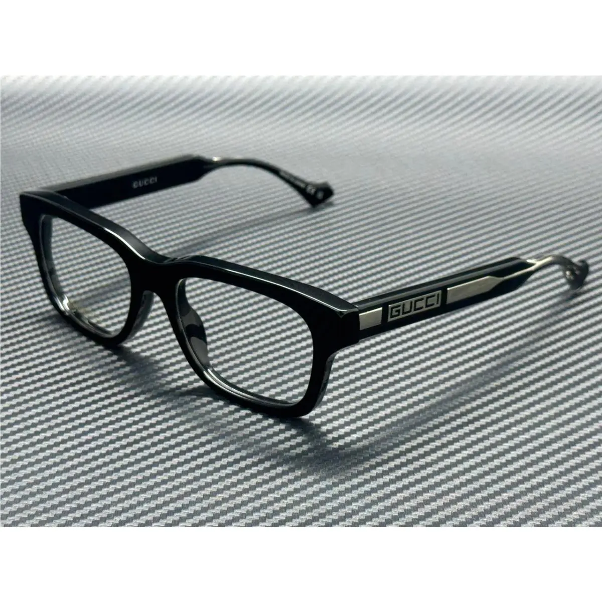 GG1731O 001 Black Silver Men`s 54 mm Medium 54 mm Eyeglasses by Gucci