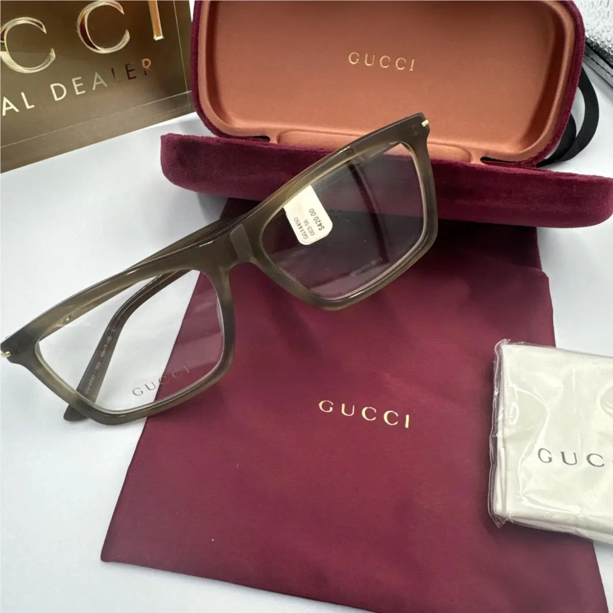 Gucci Eyeglasses GG14450 003 Havana Gold Frame with Gold Accents 56-17-145