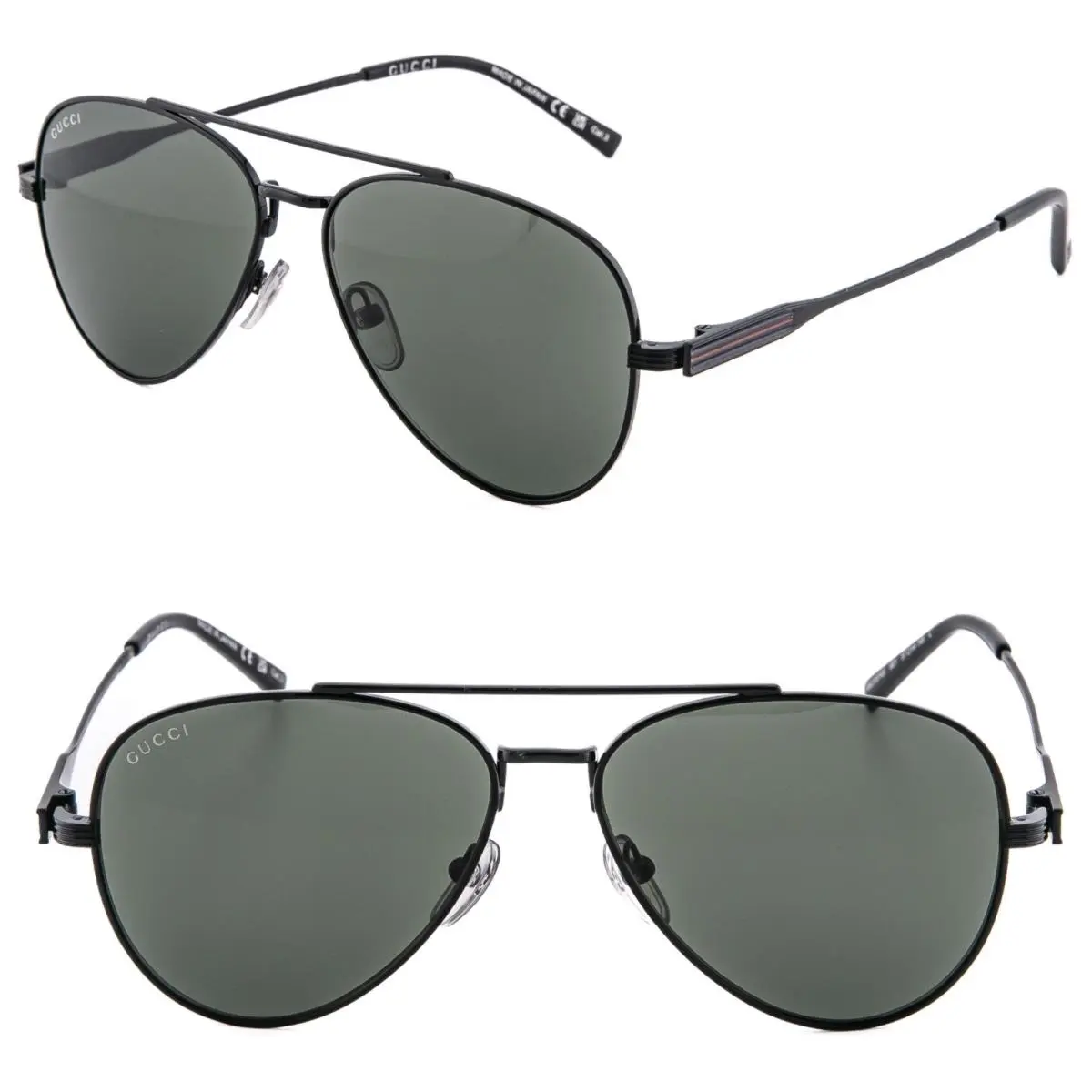 Gucci GG1874S-001 Black Aviator Mens Sunglasses