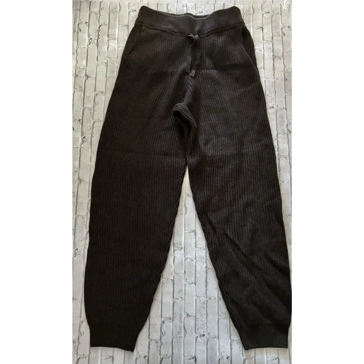 Women’s Rag Bone Brown Pierce Cashmere Ribbed Jogger Pant Size M