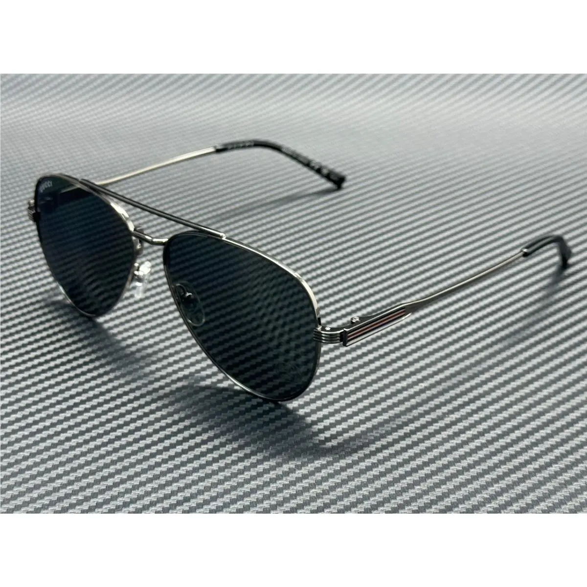 Gucci GG1874S 002 Ruthenium Silver Mirror Men`s 57 mm Large Sunglasses