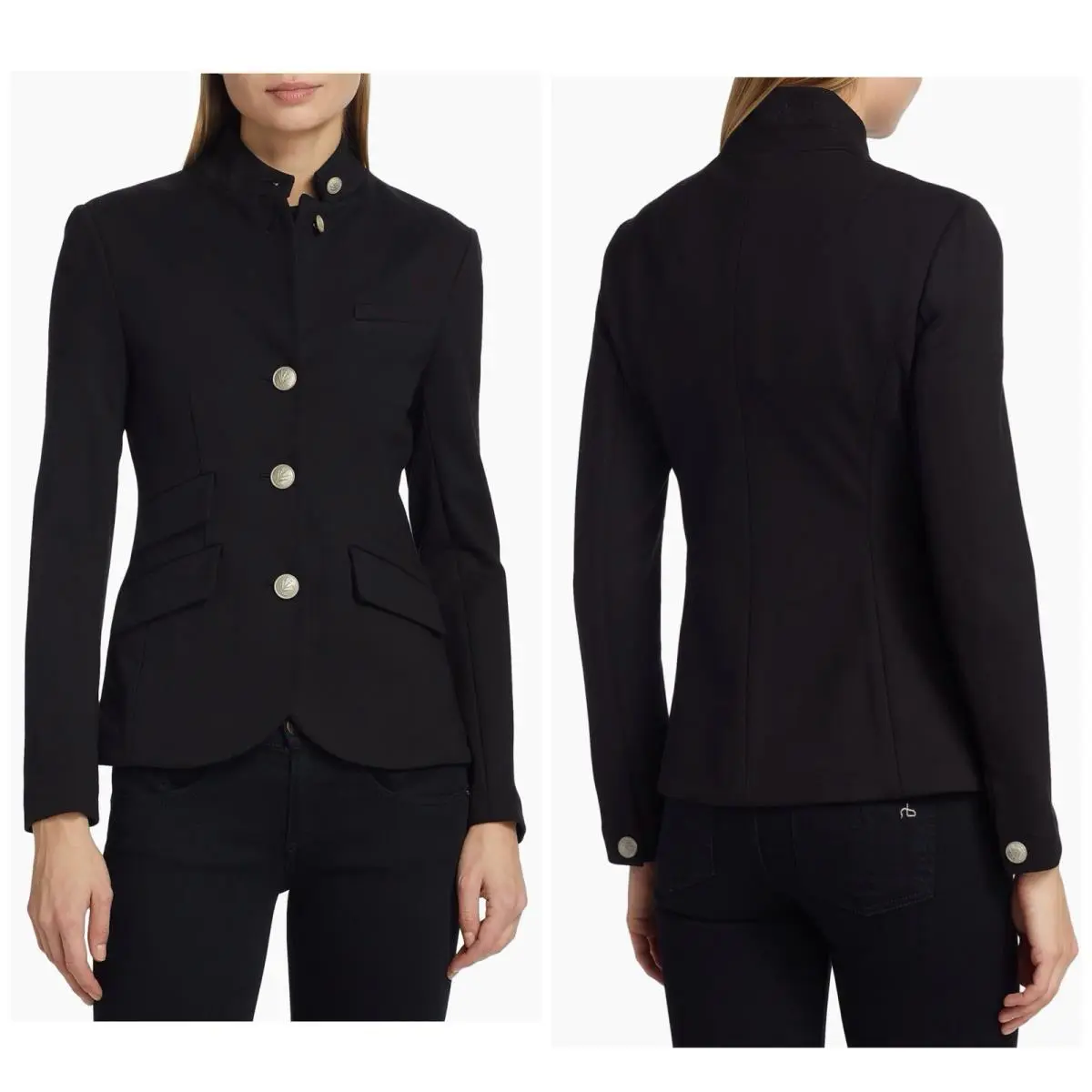 Rag Bone Slade Ponte Blazer In Black Size:10