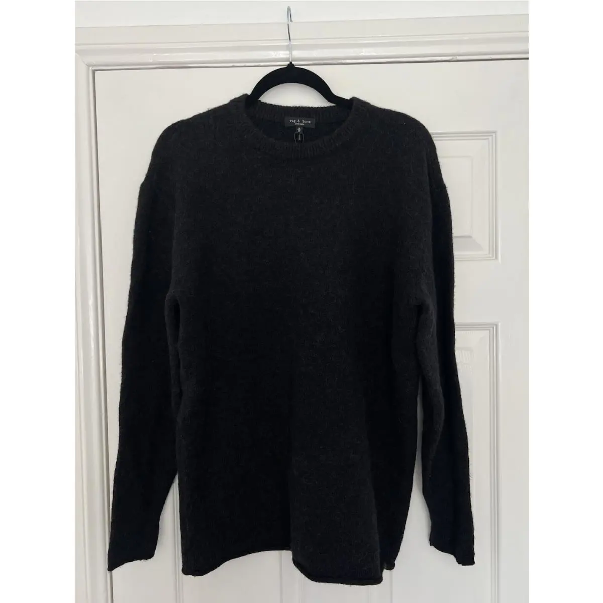 Rag Bone Size Medium Black Elsa Alpaca Crewneck Tunic Sweater Women s