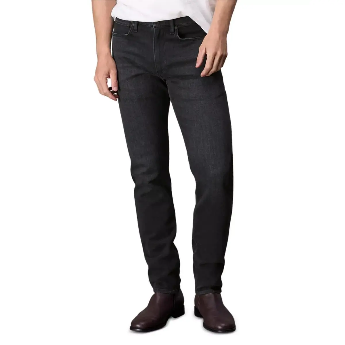 Rag Bone Fit 2 Stride Stretch Jeans Men`s 30x32 Washed Black Denim Button Zip by Rag & Bone