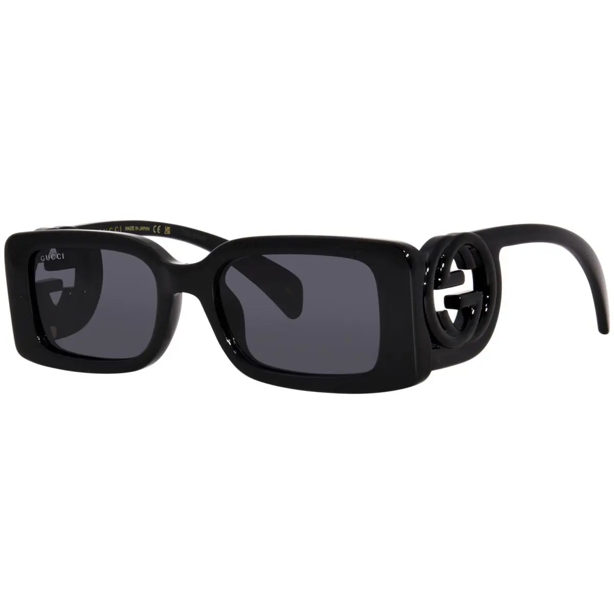 Gucci GG1325S 001 Sunglasses Women`s Black/grey Rectangle Shape 54mm - Frame: Black, Lens: Gray