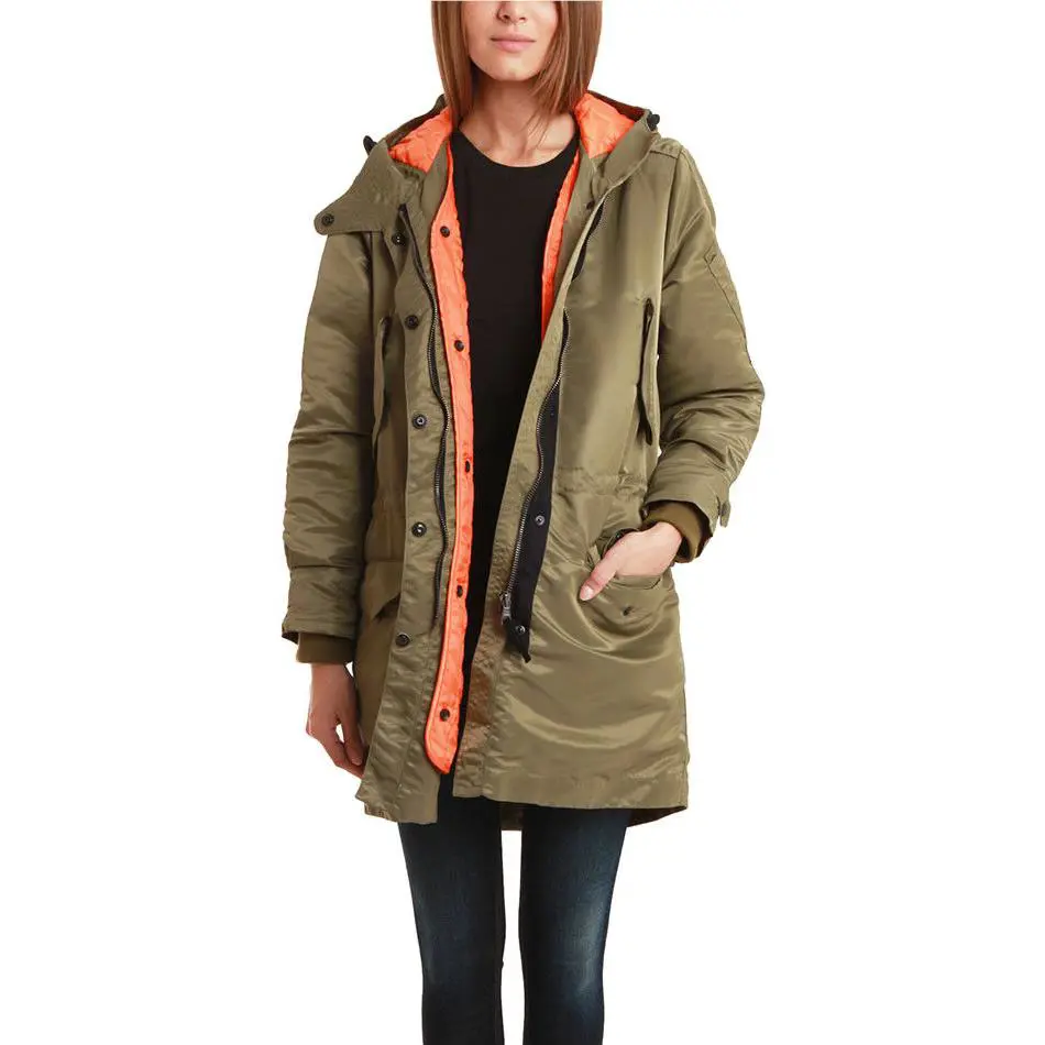 Rag Bone X7014 Women`s Army Green Bullett Jacket Size 44