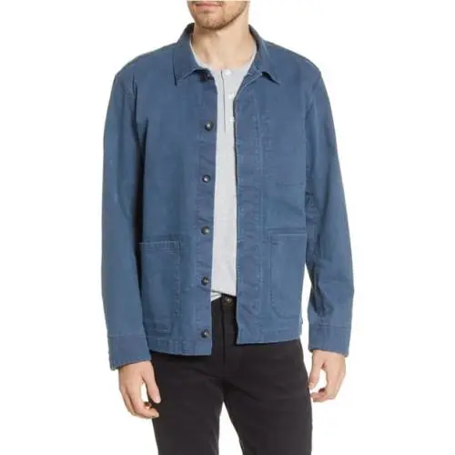 Rag Bone 257874 Men`s Workwear Shirt Jacket Blue Size X-large