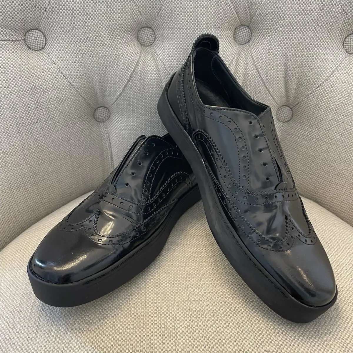 Rag Bone Size EU39 Meli Sneaker Slip On Oxford Wingtip Black