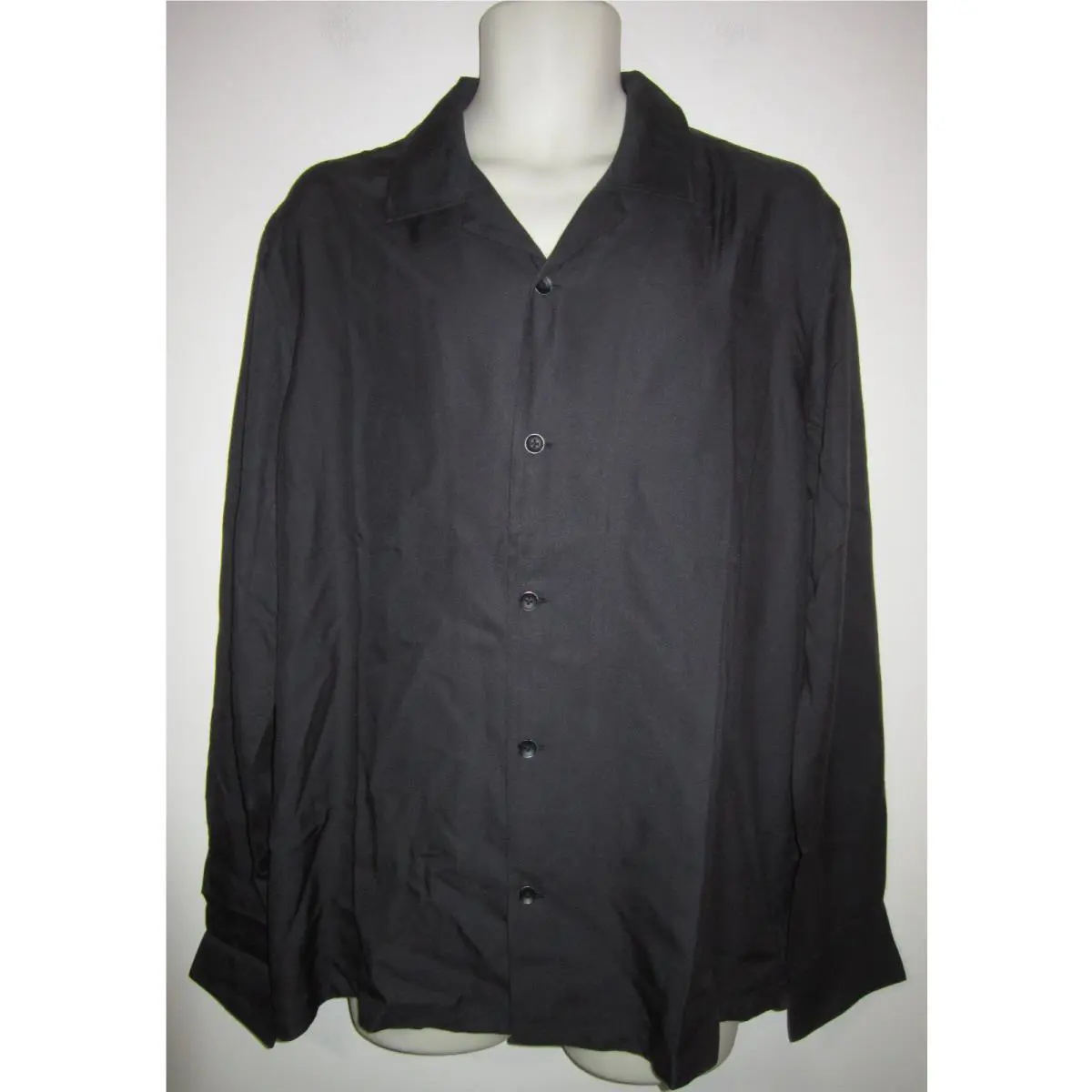 Rag Bone Alan Casual Shirt Long Sleeve Black Viscose Sz L