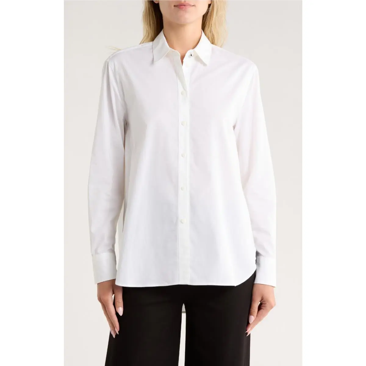 Rag Bone Monty Oversized Cotton Shirt with Side Buttons L