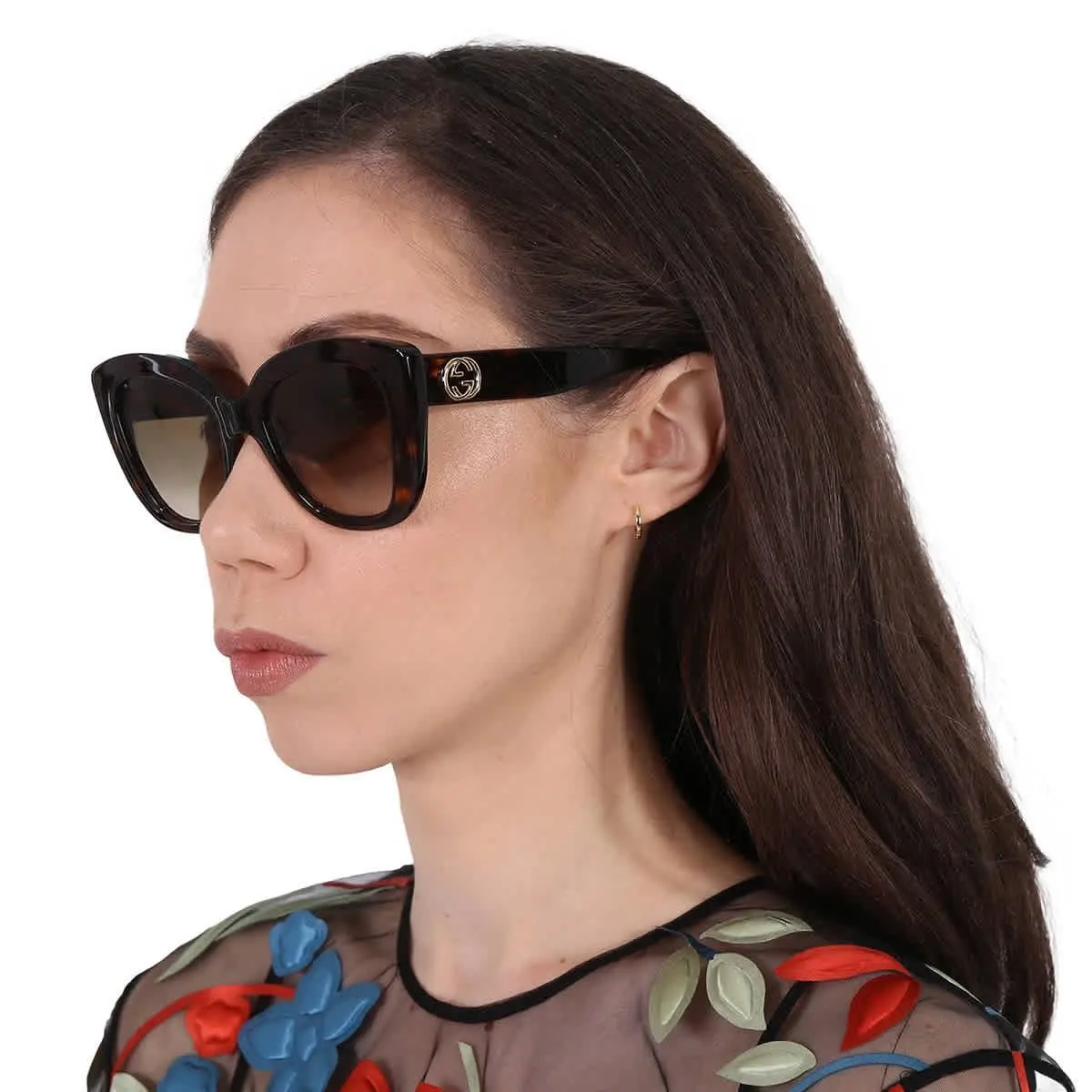 Light Brown Butterfly Ladies Sunglasses GG0327S 002 52 GG0327S 002 52 by Gucci